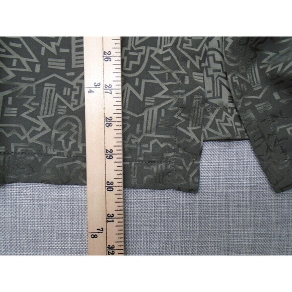 Lili Butler Silk Button Blouse Size Women's Medium Abstract Pattern Shoulder Pad - Picture 8 of 11
